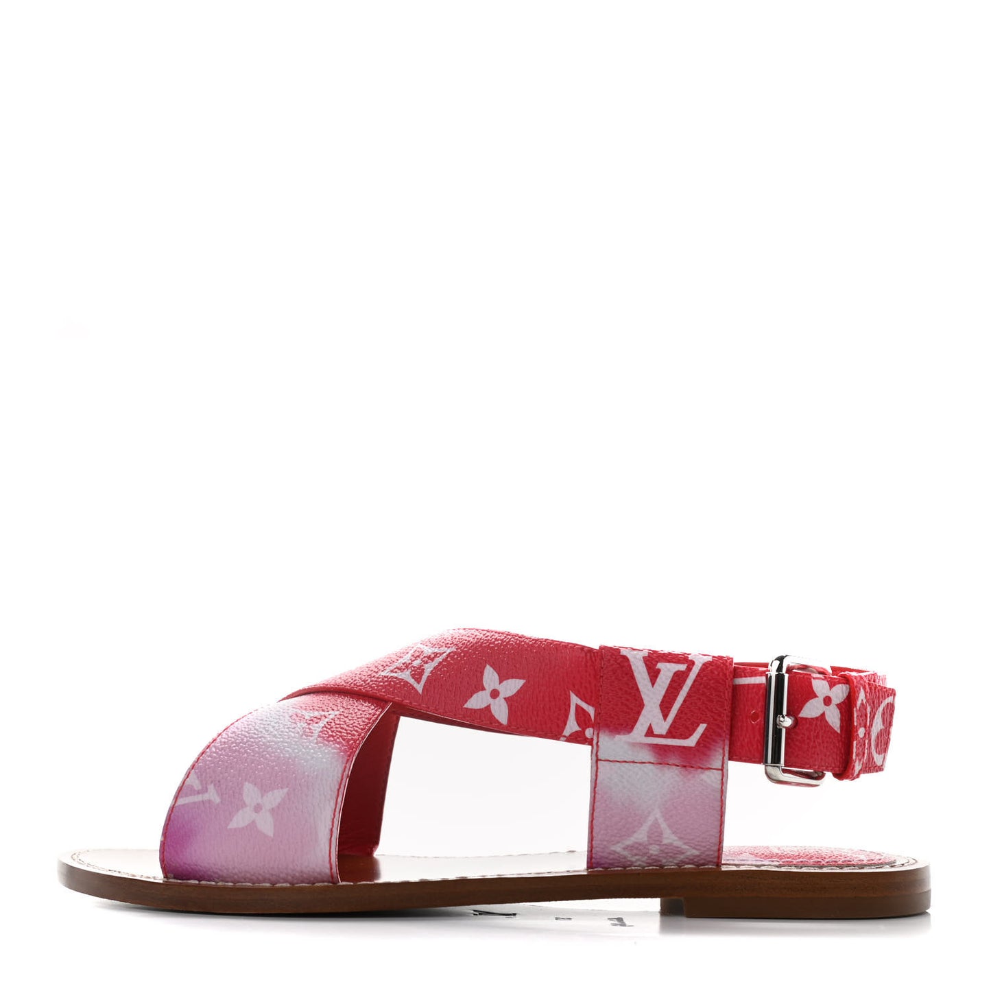 Monogram Escale Palma Flat Sandals 37 Rouge