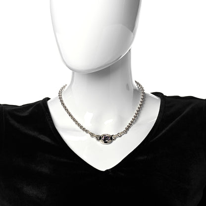 Christian Dior Crystal Necklace Silver 2 of 7
