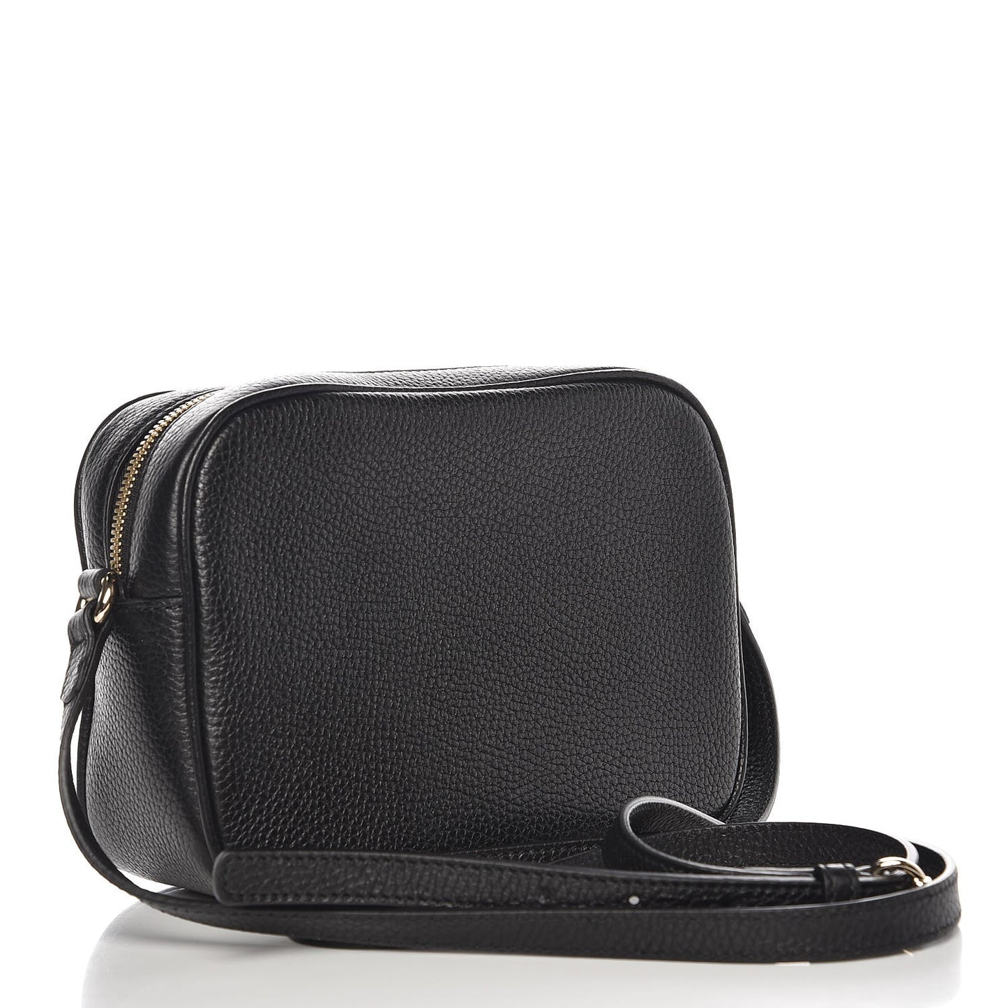 Pebbled Calfskin Small Soho Disco Bag Black
