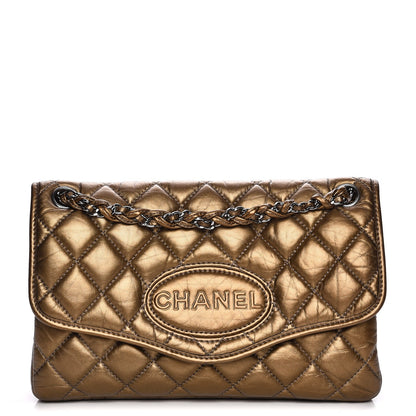 Chanel Aged Calfskin Quilted Vintage Ligne Flap Bronze 1 of 8