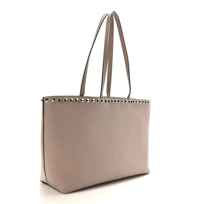 Valentino Garavani Grained Calfskin Small Rockstud Shoulder Tote Poudre 3 of 8