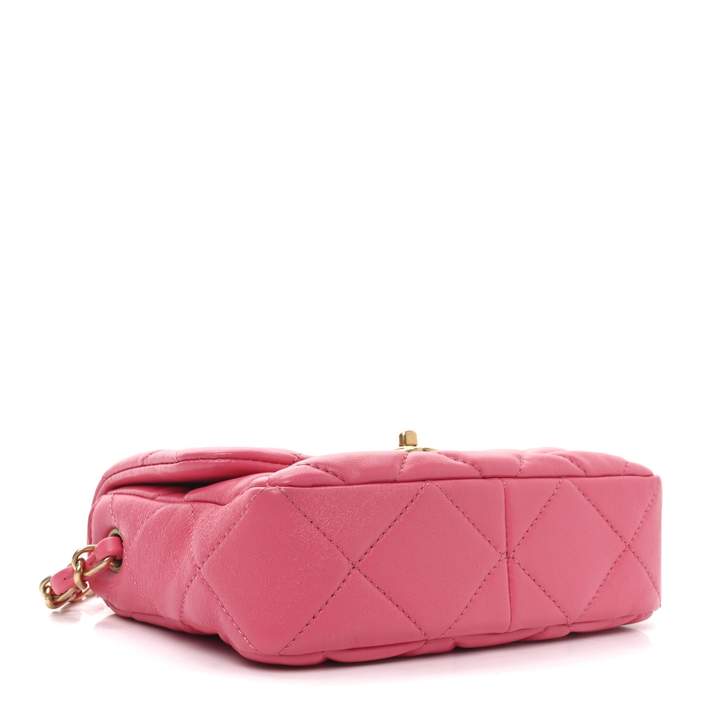 Lambskin Plexiglass Quilted Coco Love Mini Flap Pink Pink