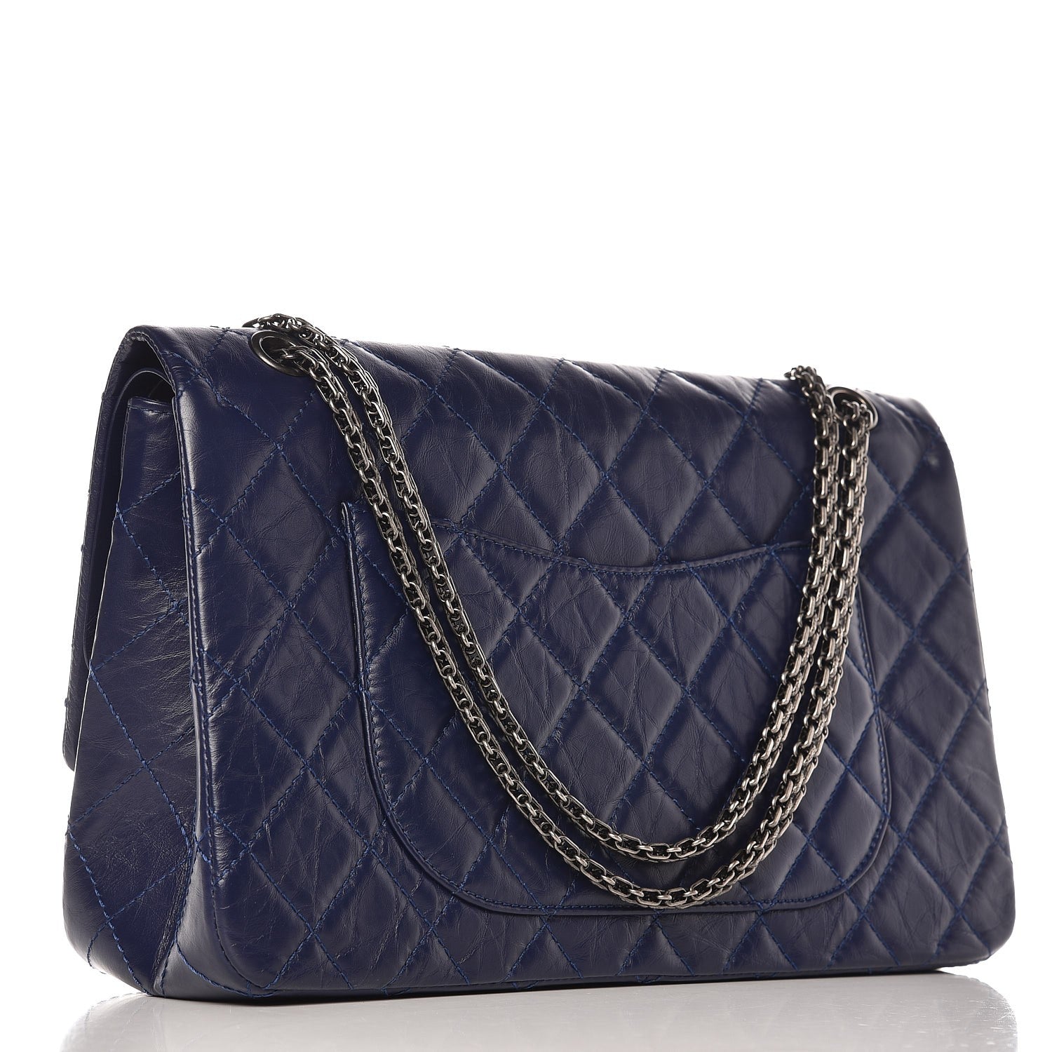 Chanel Aged Calfskin Quilted 2.55 Reissue 227 Flap Navy Blue 3 of 7