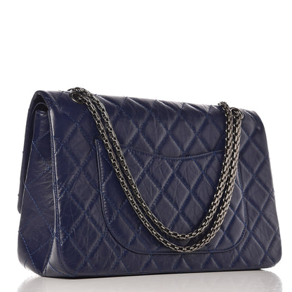 Chanel Aged Calfskin Quilted 2.55 Reissue 227 Flap Navy Blue 3 of 7