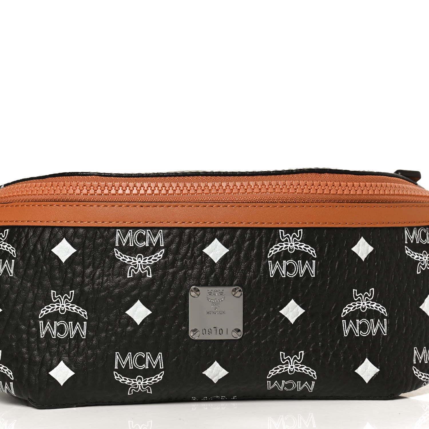 MCM Visetos Small Fusten Belt Bag Black Cognac 8 of 10