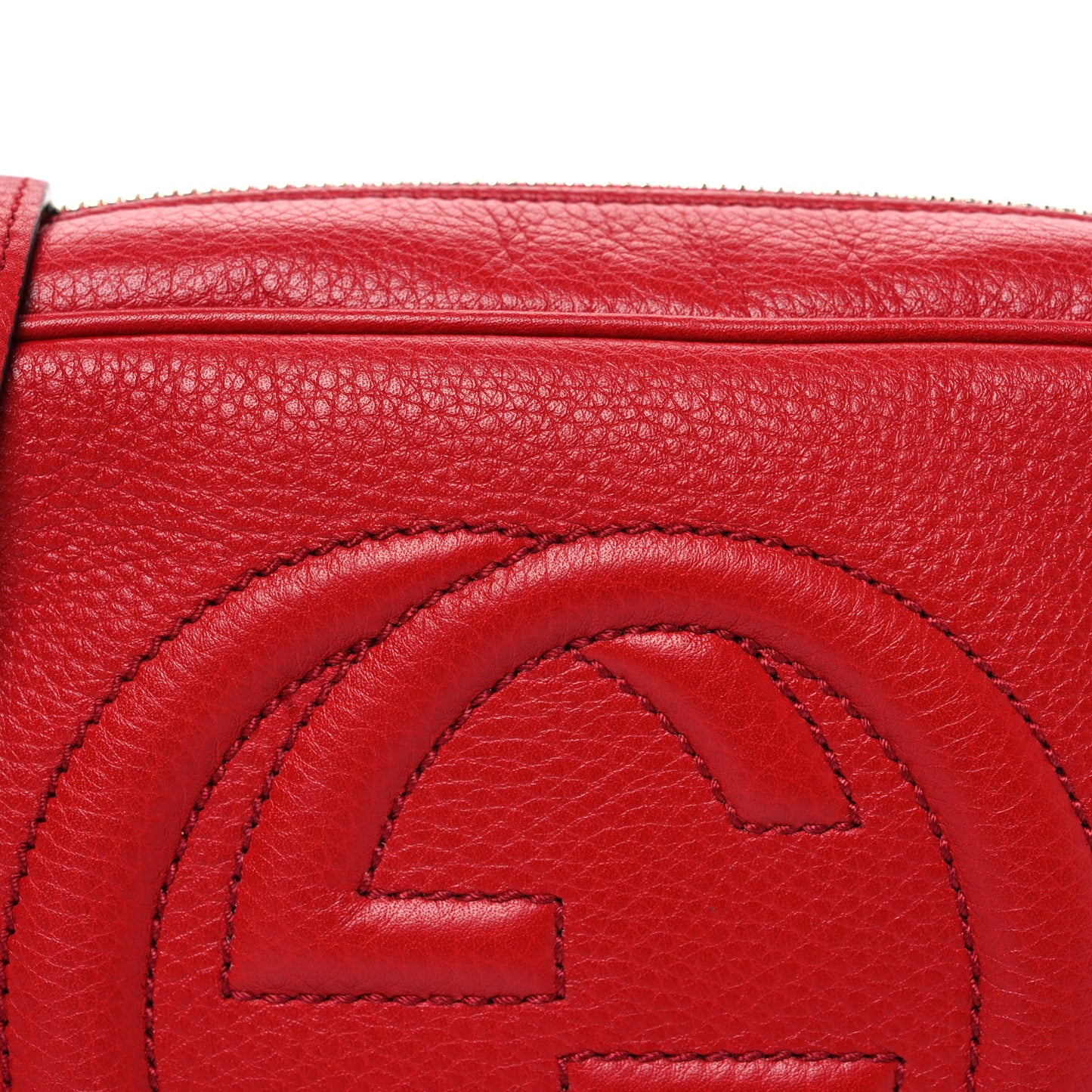 Pebbled Calfskin Small Soho Disco Bag Tabasco Red
