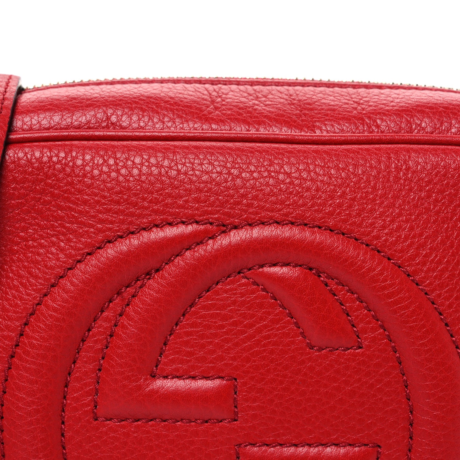 Gucci Pebbled Calfskin Small Soho Disco Bag Tabasco Red 8 of 10