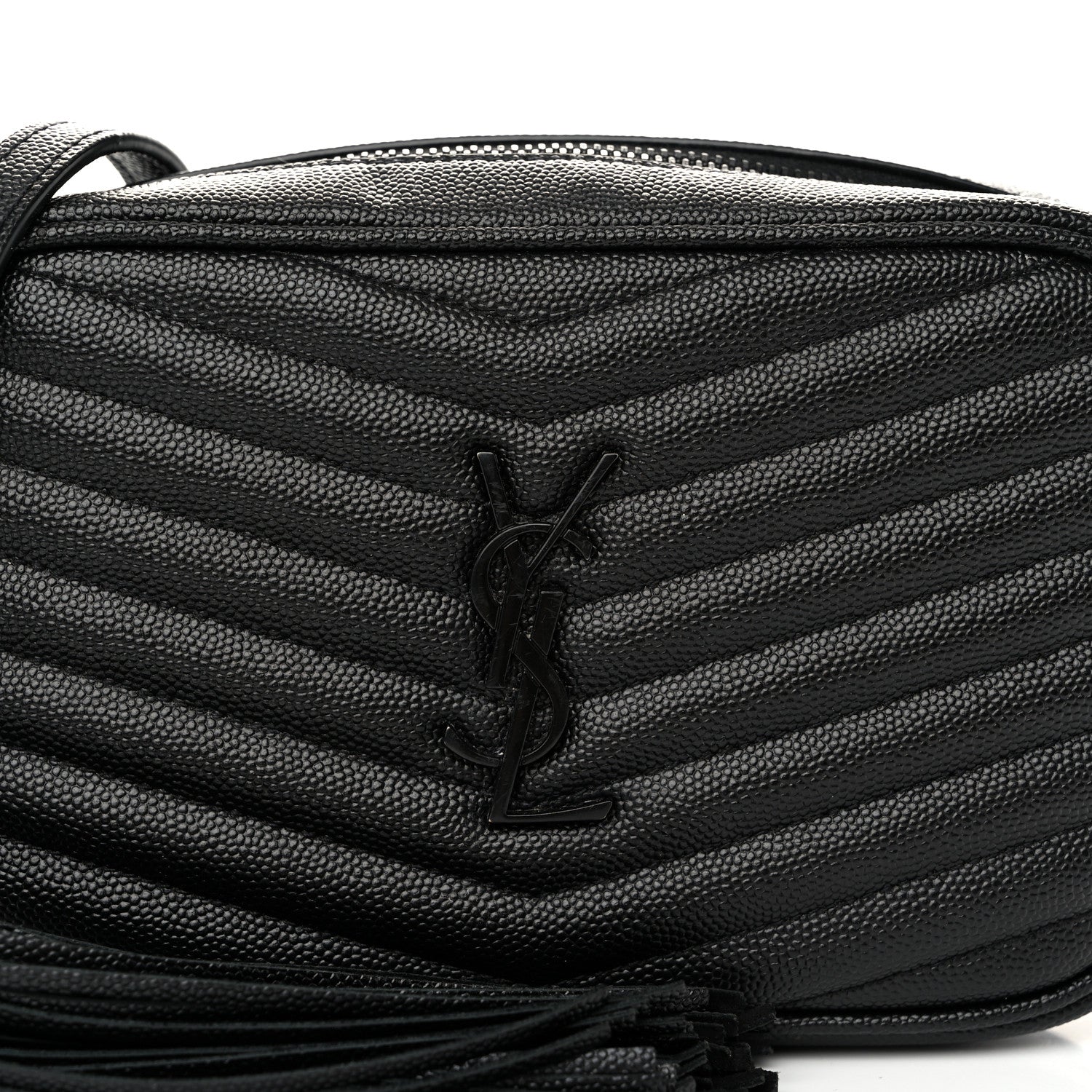 Saint Laurent Grain De Poudre Matelasse Monochrome Monogram Mini Lou Camera Bag Black 8 of 10