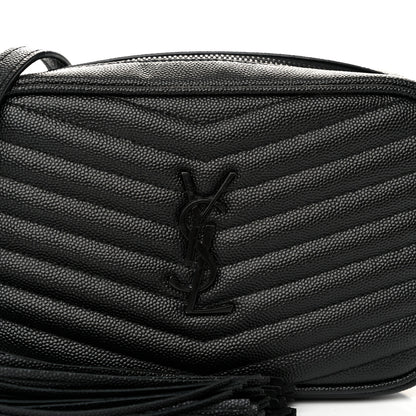 Saint Laurent Grain De Poudre Matelasse Monochrome Monogram Mini Lou Camera Bag Black 8 of 10