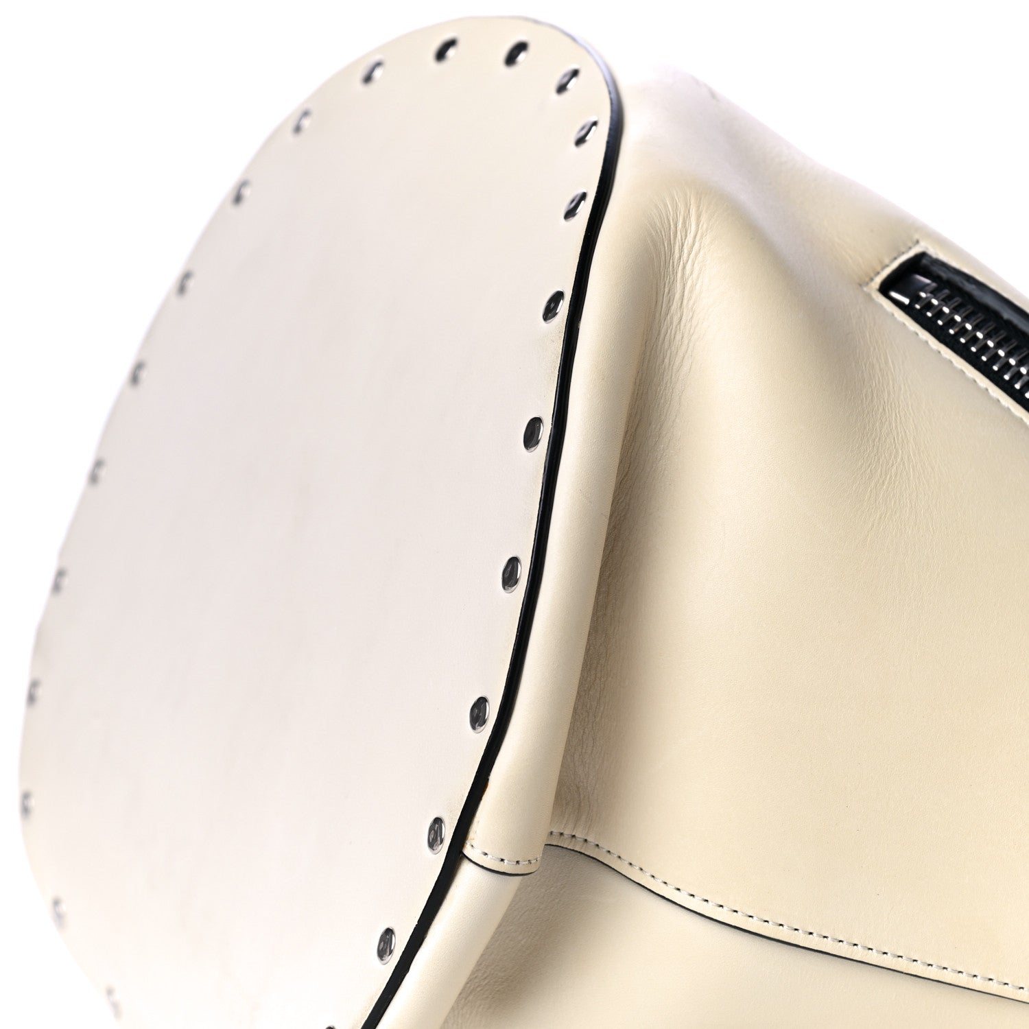 Celine Natural Calfskin Biker Bucket Shoulder Bag White 12 of 12