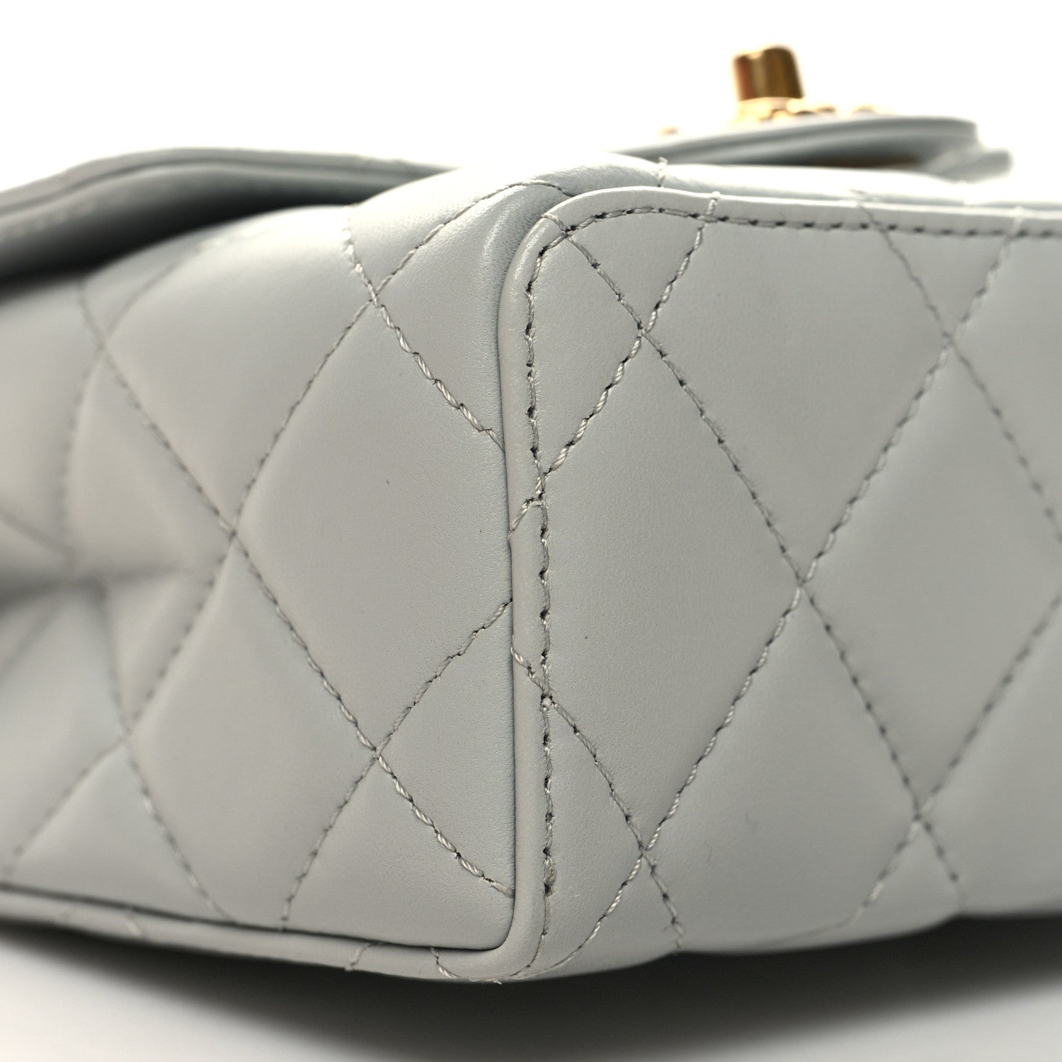 Chanel Lambskin Handle Crush Top Handle Flap Bag Grey 9 of 10