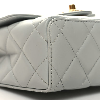 Chanel Lambskin Handle Crush Top Handle Flap Bag Grey 9 of 10