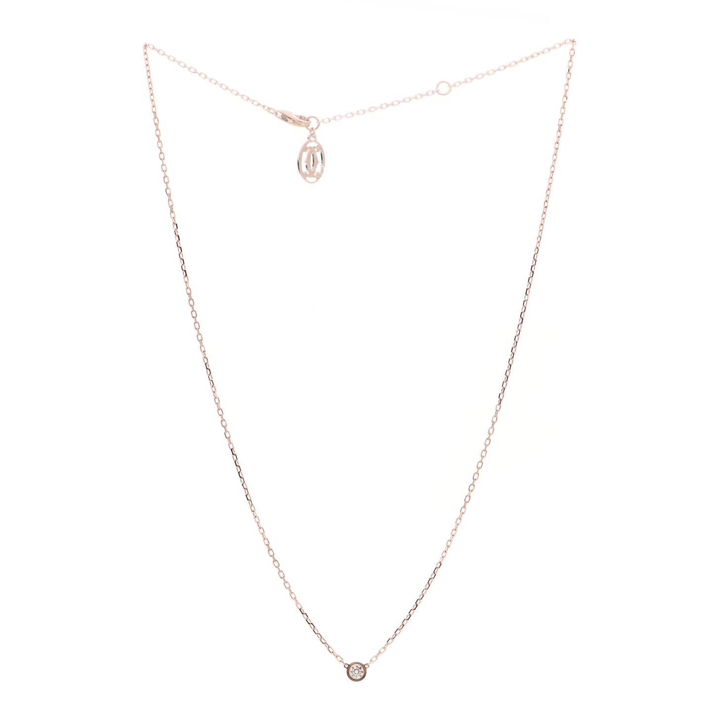 18K Pink Gold Diamond SM D'Amour Pendant Necklace