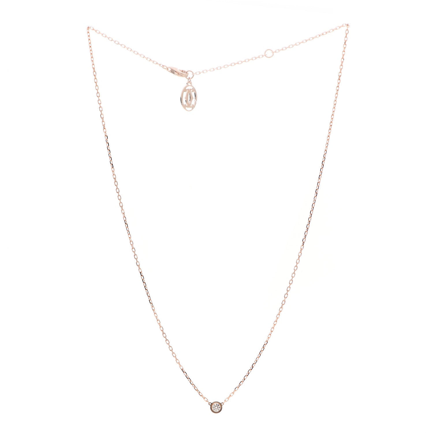 Cartier 18K Pink Gold Diamond SM D'Amour Pendant Necklace 3 of 6
