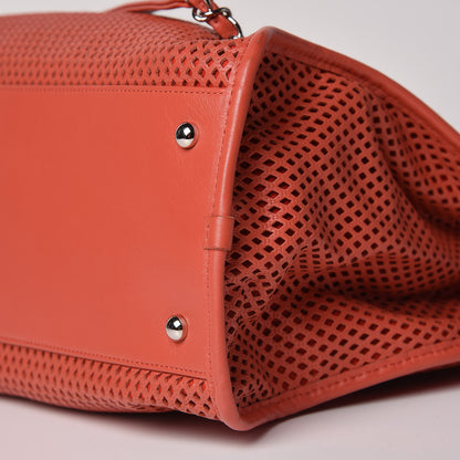 Chanel Calfskin Perforated Up In The Air Tote Red 9 of 10
