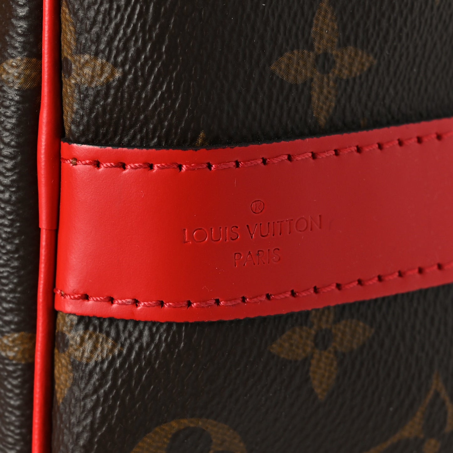 Calfskin Monogram Keepall Bandouliere 50 Coquelicot