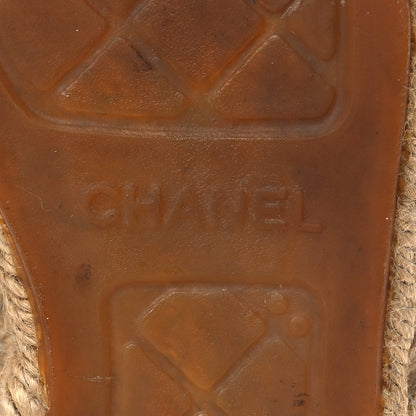 Chanel Velvet Tweed CC Espadrilles 36 Navy Grey 9 of 11
