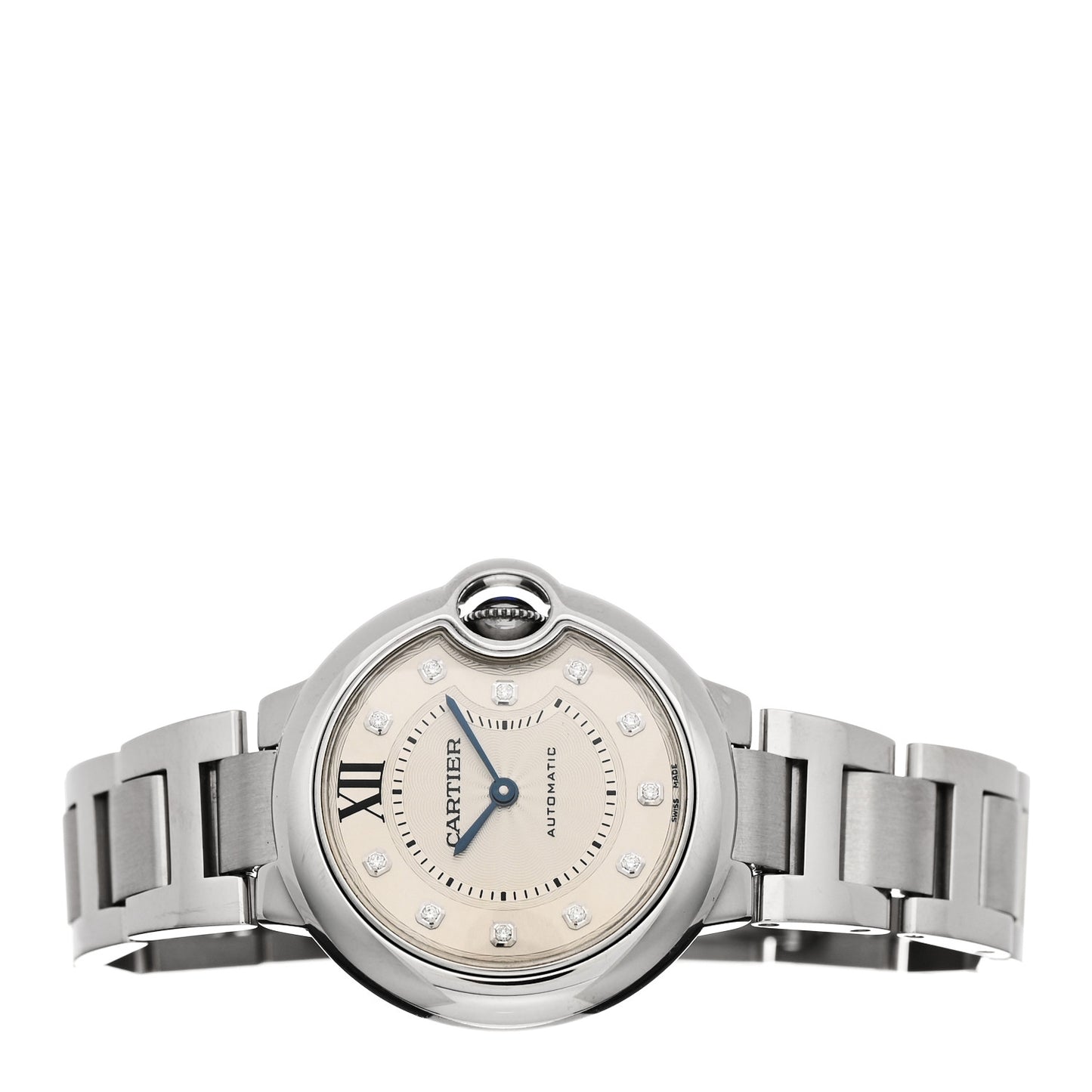 Stainless Steel Diamond 33mm Ballon Bleu De Cartier Automatic Watch
