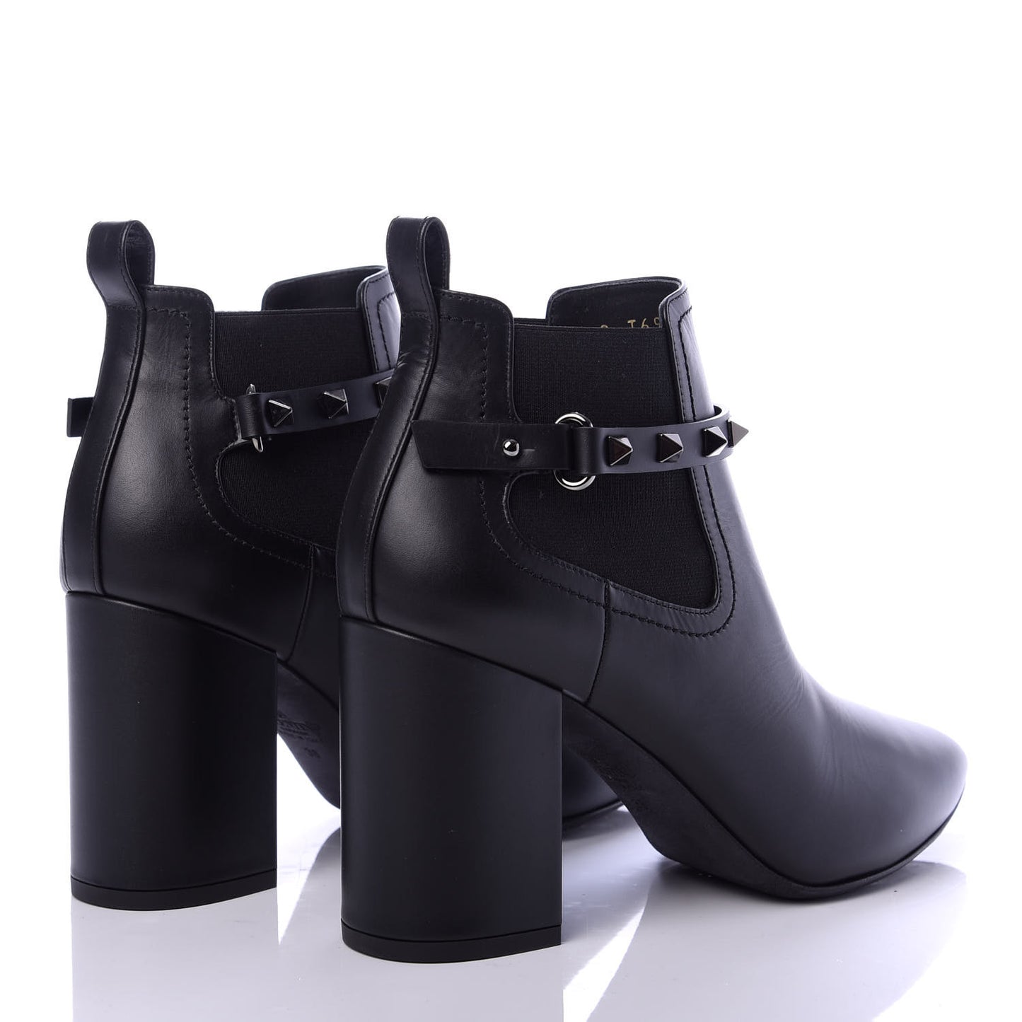 Calfskin Rockstud Chelsea 85mm Ankle Boots 38 Black