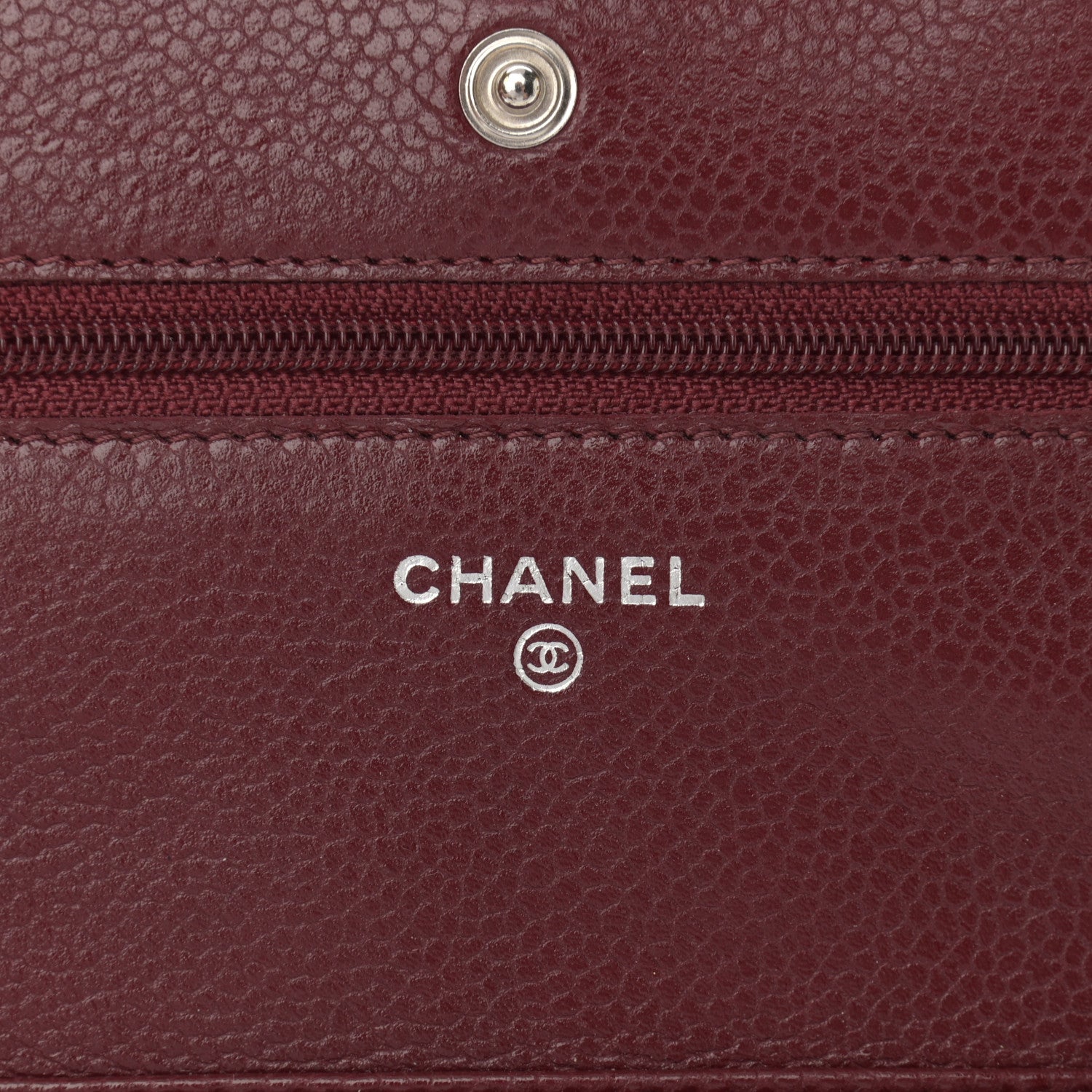 Chanel Caviar Quilted Wallet on Chain WOC Burgundy 6 of 12