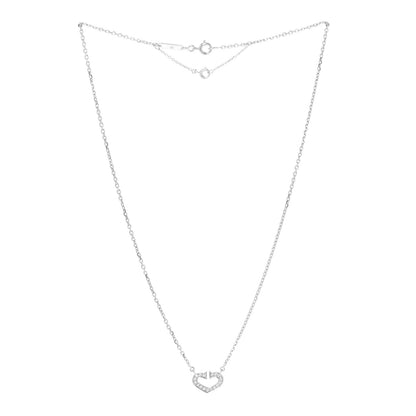 Cartier 18K White Gold Diamond Small Hearts and Symbols Pendant Necklace 3 of 5