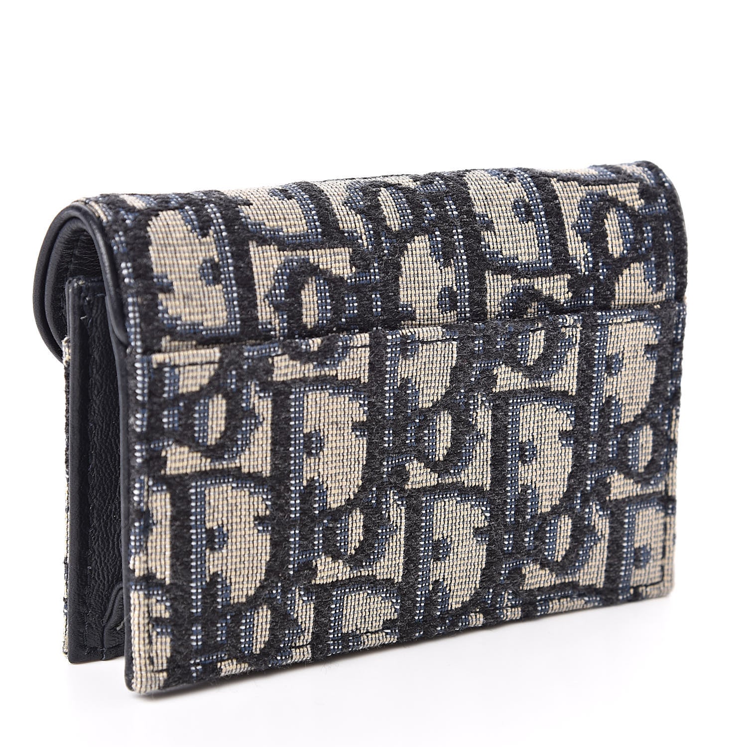 Christian Dior Oblique Saddle Card Holder Blue 3 of 8