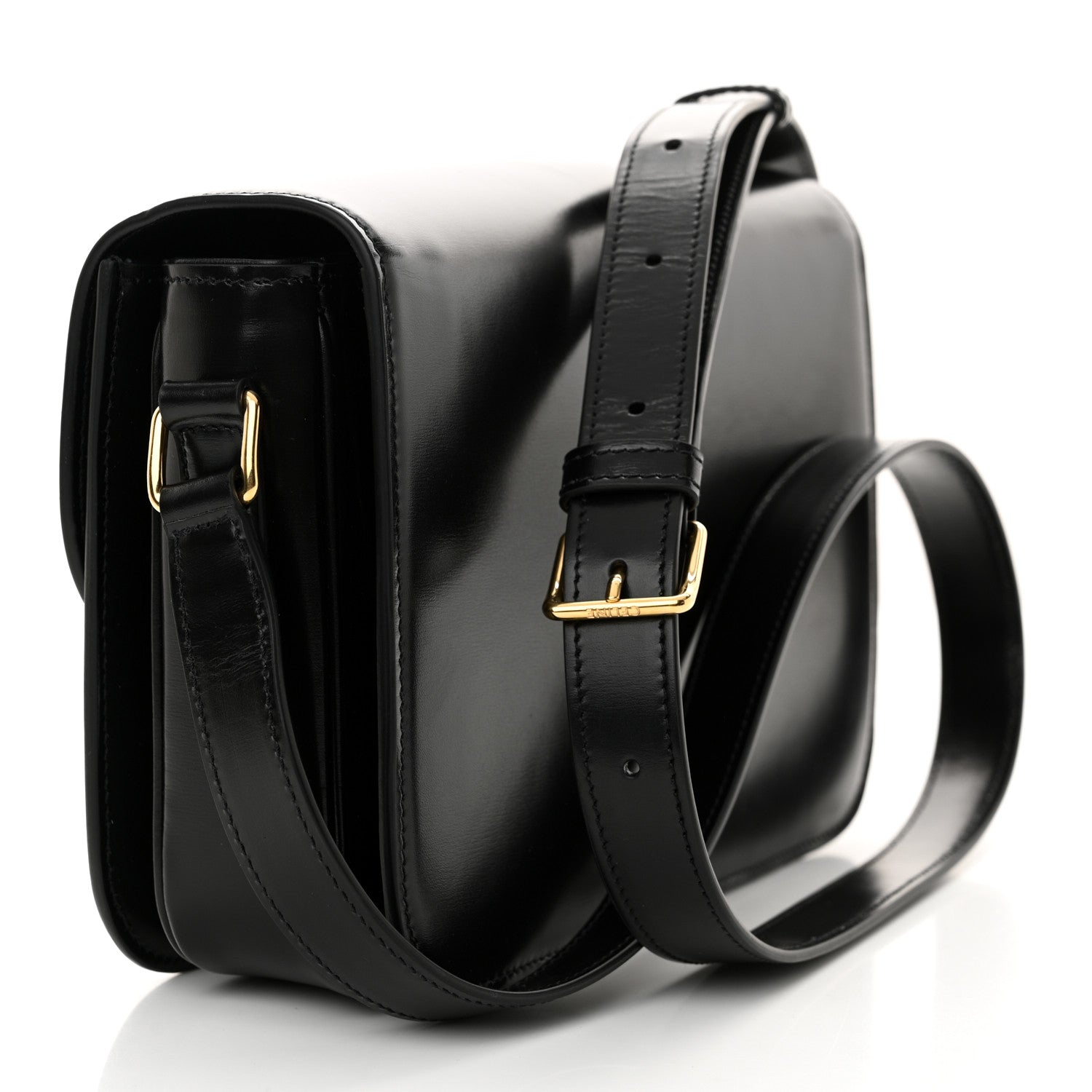 Celine Shiny Calfskin Medium Triomphe Black 3 of 11