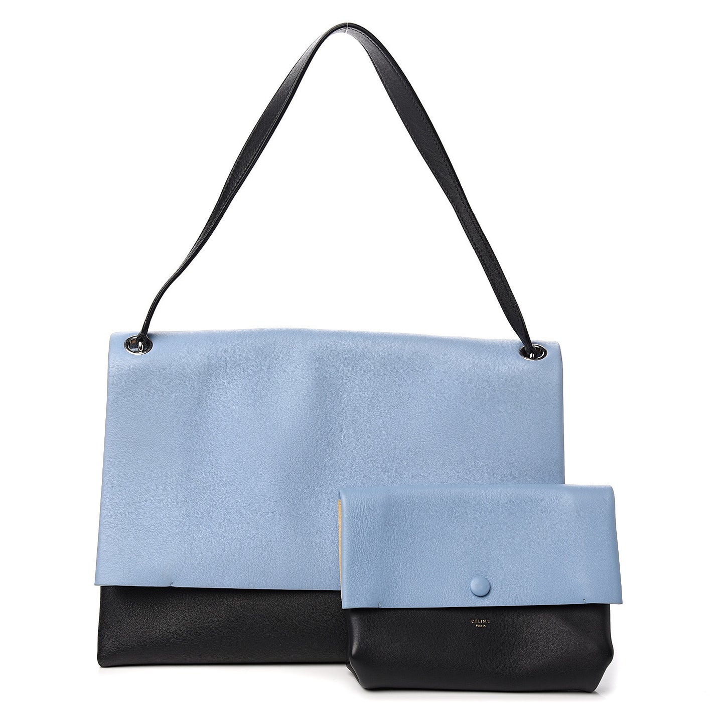 Calfskin Suede All Soft Shoulder Bag Blue Lavender