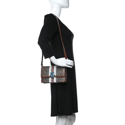 Burberry E-Canvas Monogram Stripe Small TB Bag Bridle Brown 2 of 7