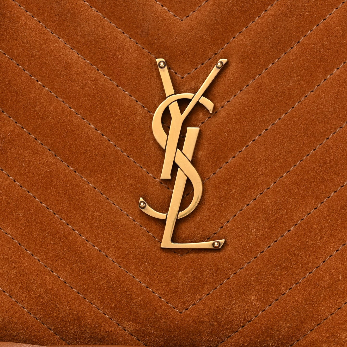 Suede Matelasse Monogram Lou Camera Bag Cinnamon