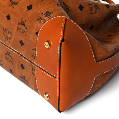 MCM Visetos Small Soft Berlin Drawstring Bucket Bag Cognac 8 of 8