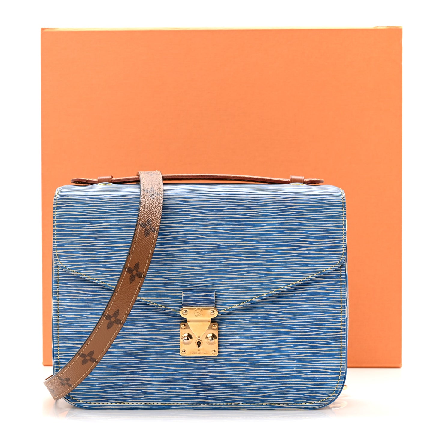 Epi Reverse Monogram Pochette Metis Denim Light