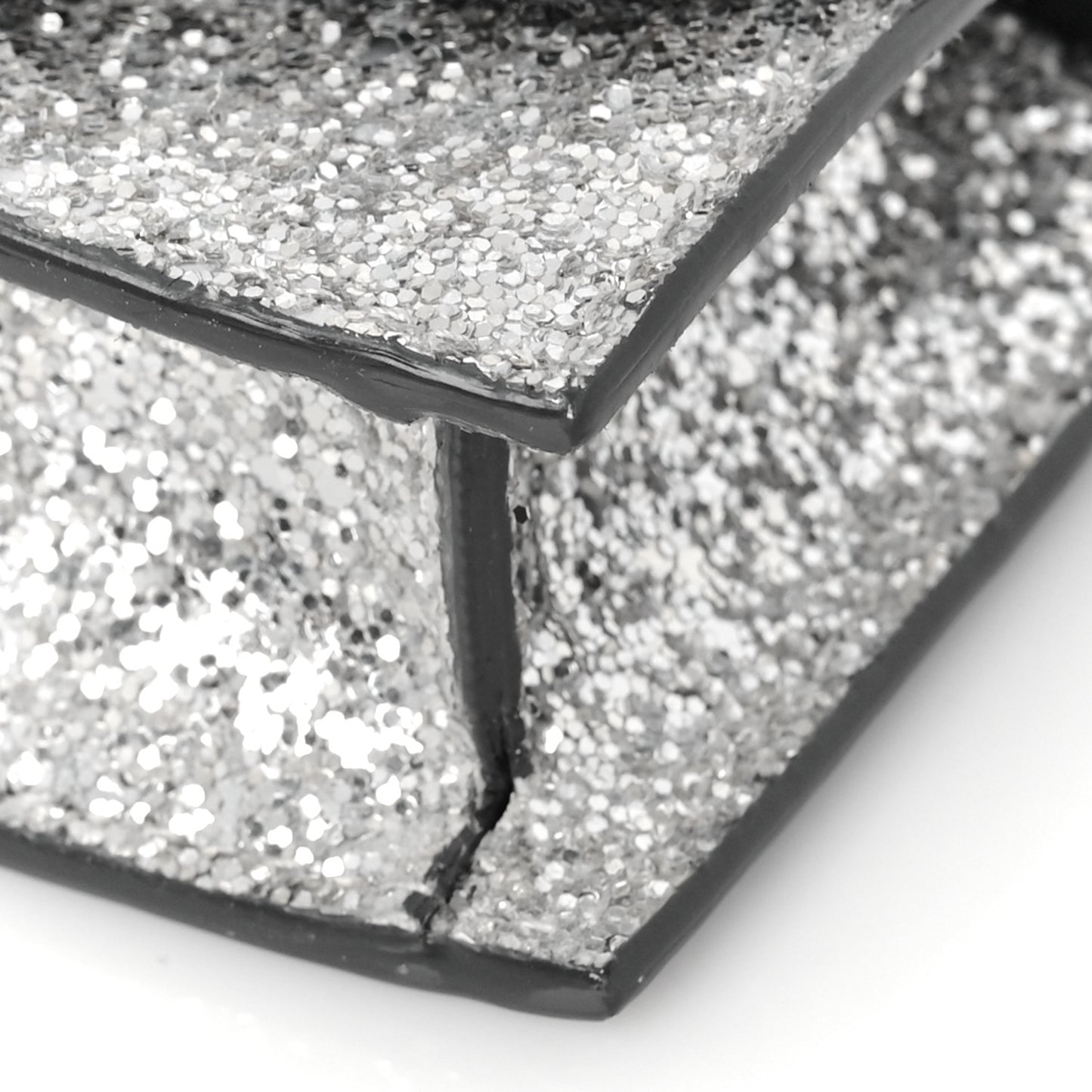 Coarse Glitter Mini Paris Crossbody Platinum