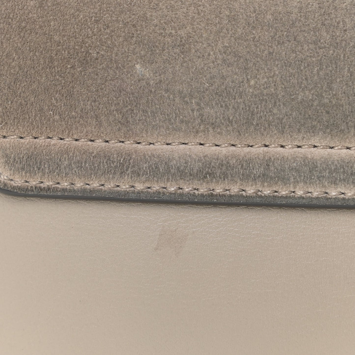 Suede Calfskin Small Faye Shoulder Bag Motty Grey