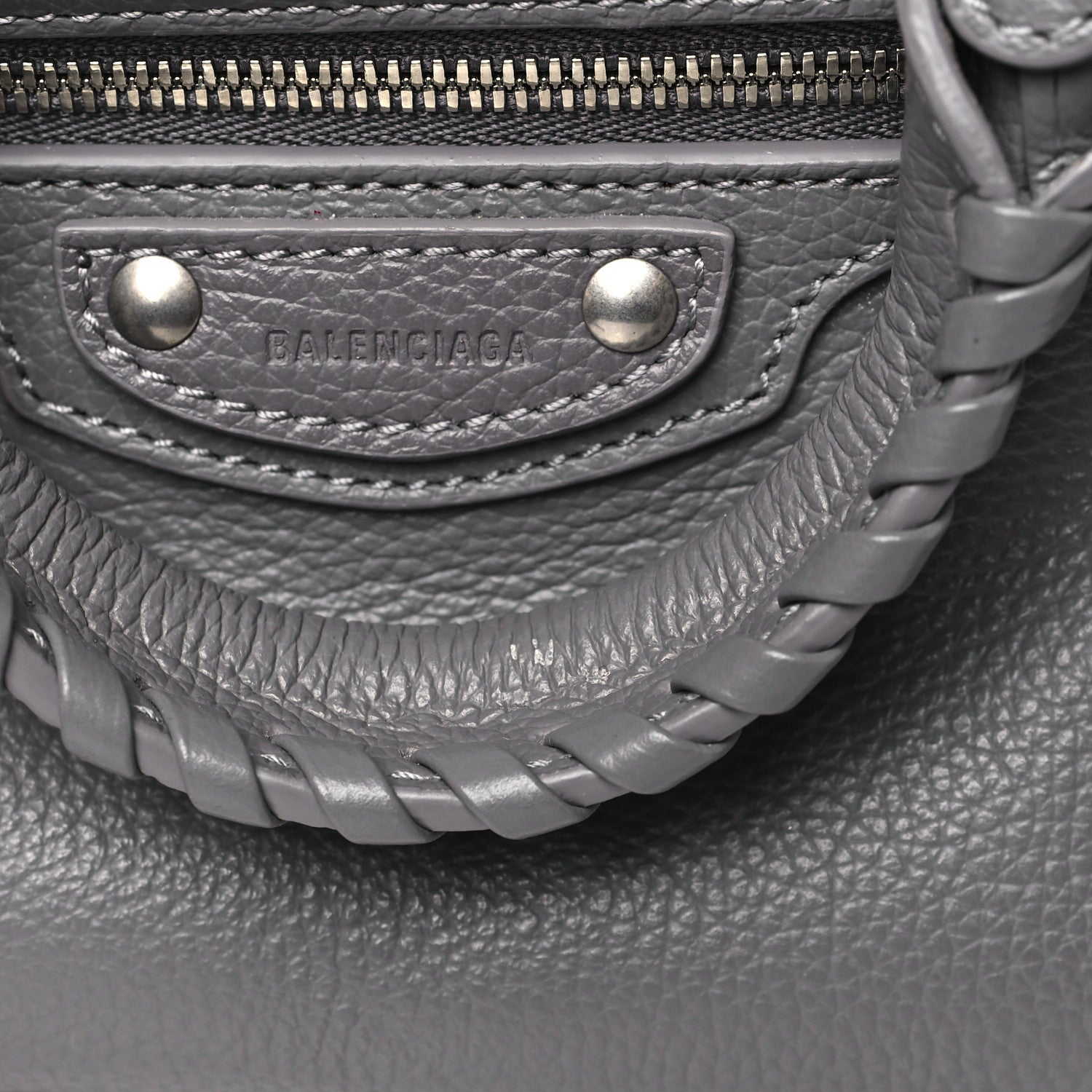 Balenciaga Grained Calfskin Neo Classic Silver Hardware Mini City Dark Grey 11 of 11