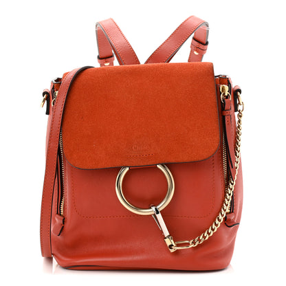 Chloe Suede Calfskin Small Faye Backpack Sepia Red 1 of 11