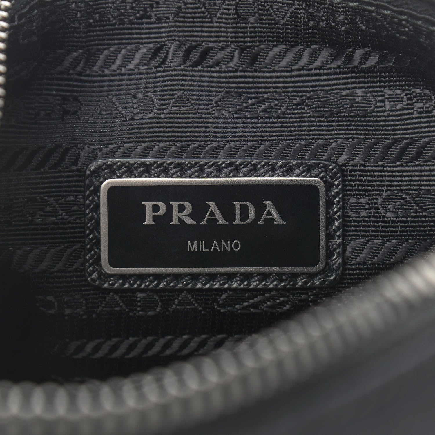 Prada Re-Nylon Saffiano Pocket Zippered Shoulder Bag Black 9 of 14