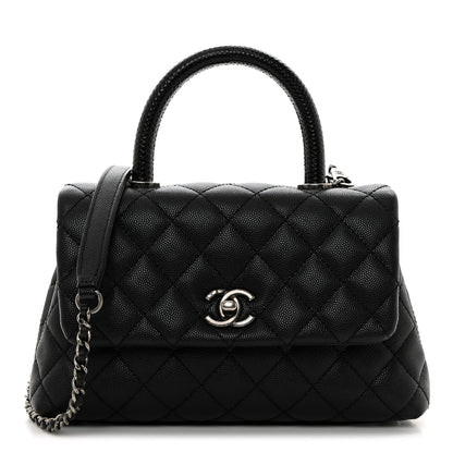 Chanel Caviar Lizard Quilted Mini Coco Handle Flap Black 1 of 10
