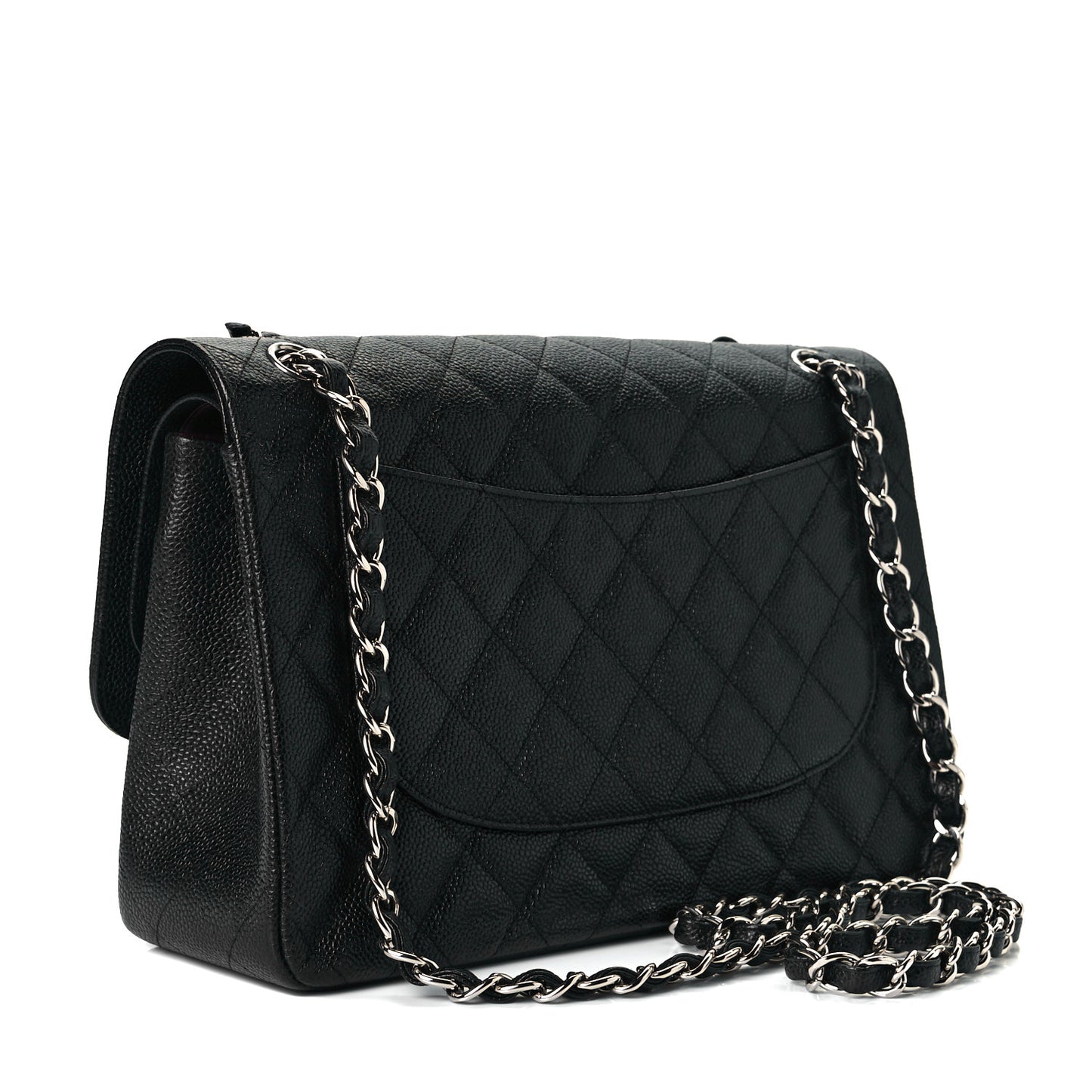 Caviar Quilted Jumbo Double Flap Black