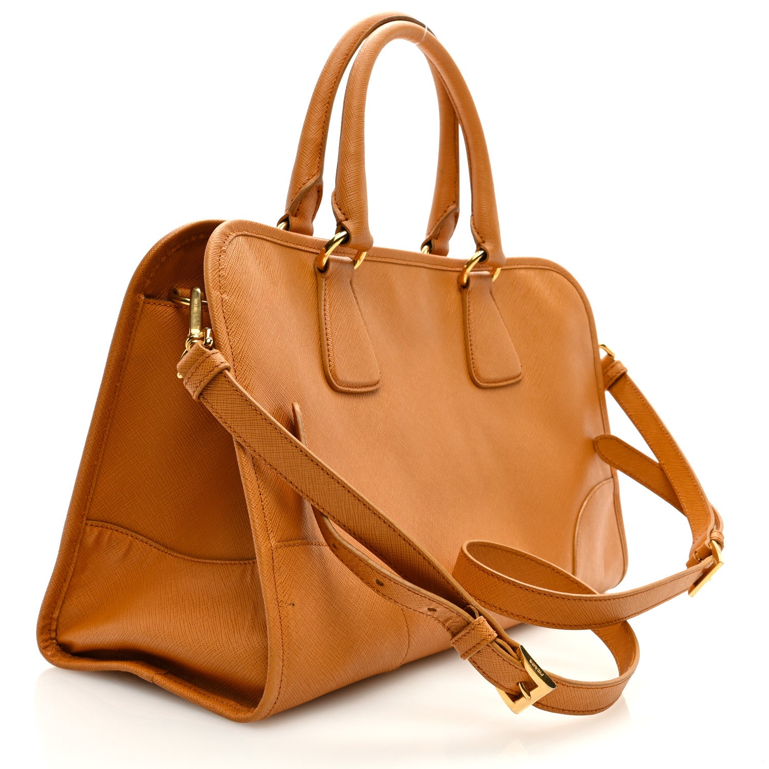 Prada Saffiano Top Handle Bag Orange 3 of 10