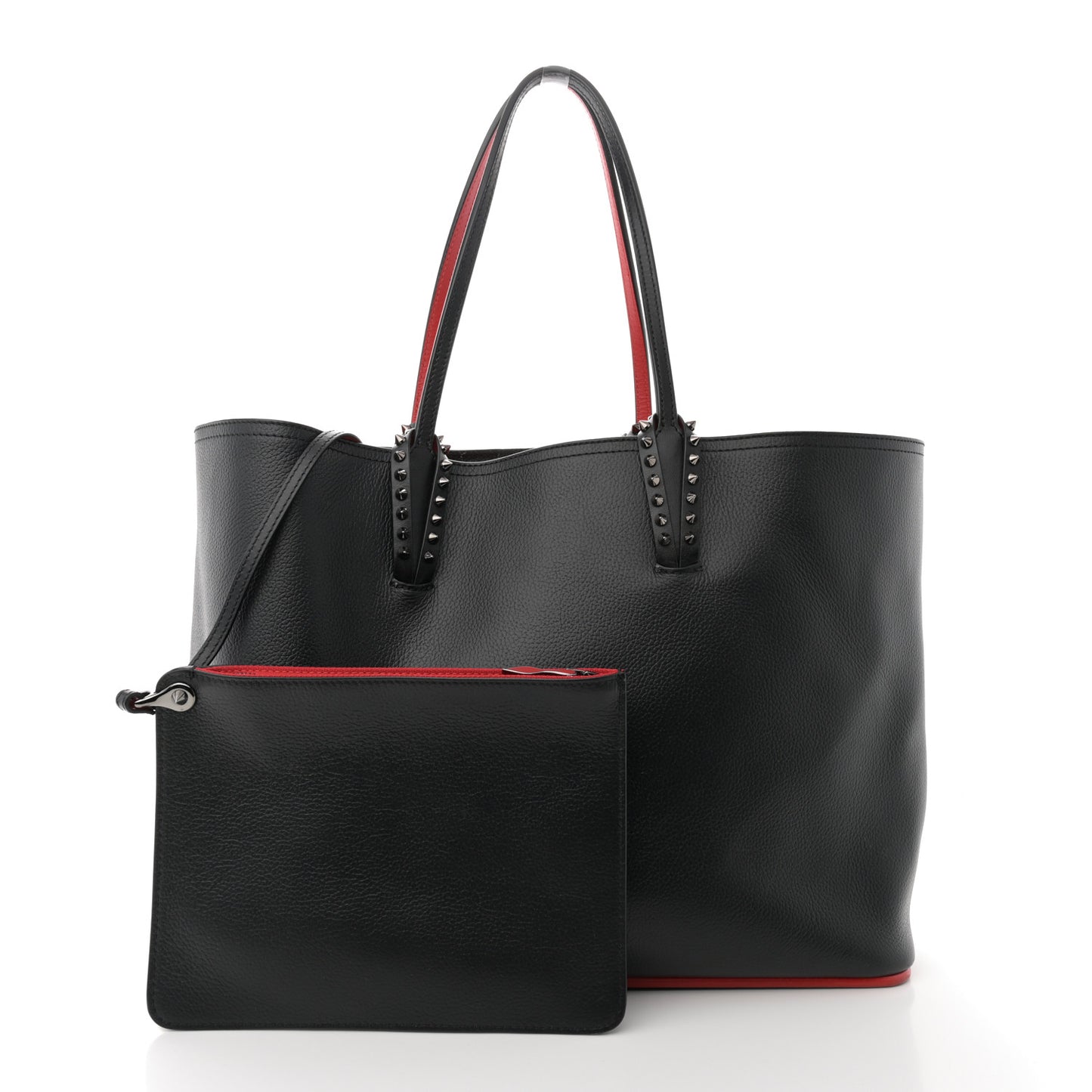 Calfskin Spikes East West Cabata Tote Black