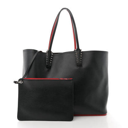 Christian Louboutin Calfskin Spikes East West Cabata Tote Black 3 of 15
