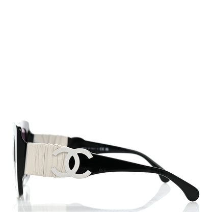 Chanel Acetate Calfskin Square Sunglasses 5474-Q-A Black White 3 of 8