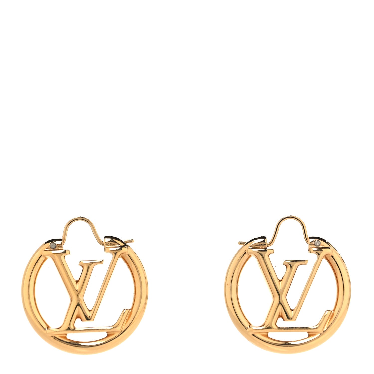 Louis Vuitton Metal Small Louise Hoop Earrings Gold 1 of 10
