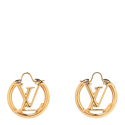 Louis Vuitton Metal Small Louise Hoop Earrings Gold 1 of 10