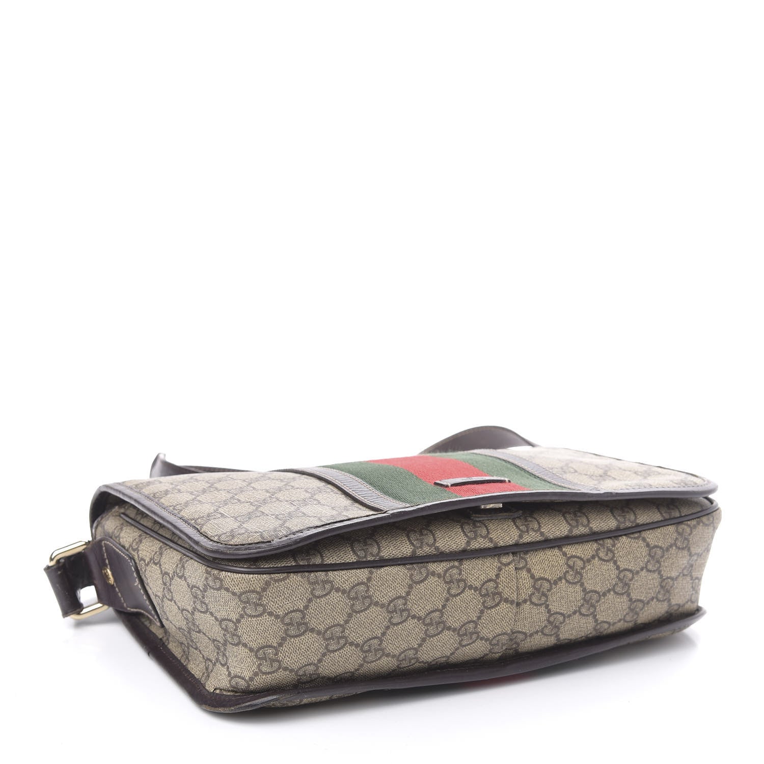 Gucci GG Plus Monogram Web Medium Flap Messenger Beige Dark Brown 4 of 18