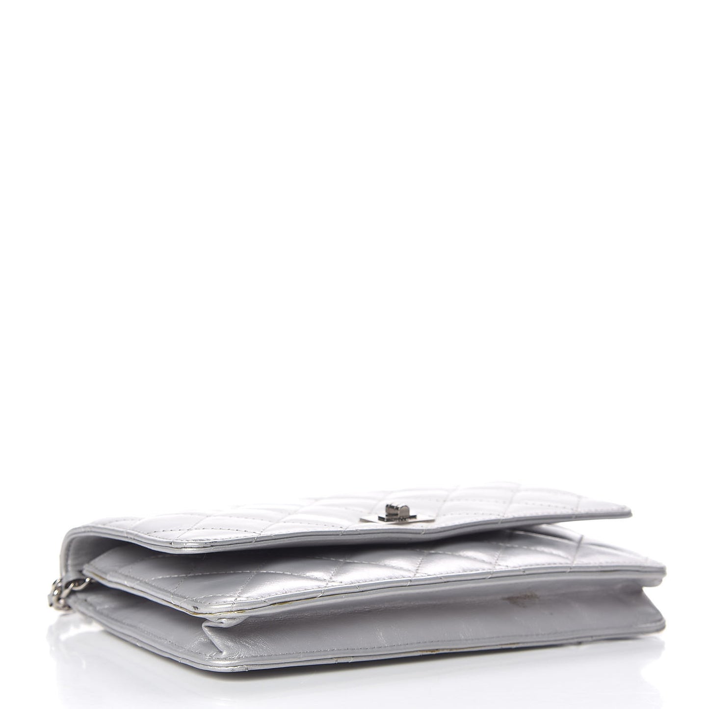 Metallic Aged Calfskin Reissue Wallet On Chain WOC Silver