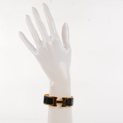 Hermes Enamel Wide Clic Clac H Bracelet GM Black 2 of 6