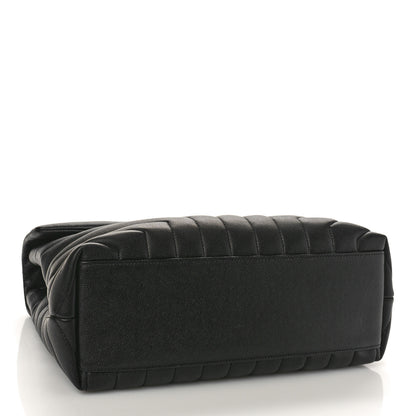 Saint Laurent Grain de Poudre Calfskin Y Quilted Monogram Medium Loulou Chain Satchel Black 4 of 9