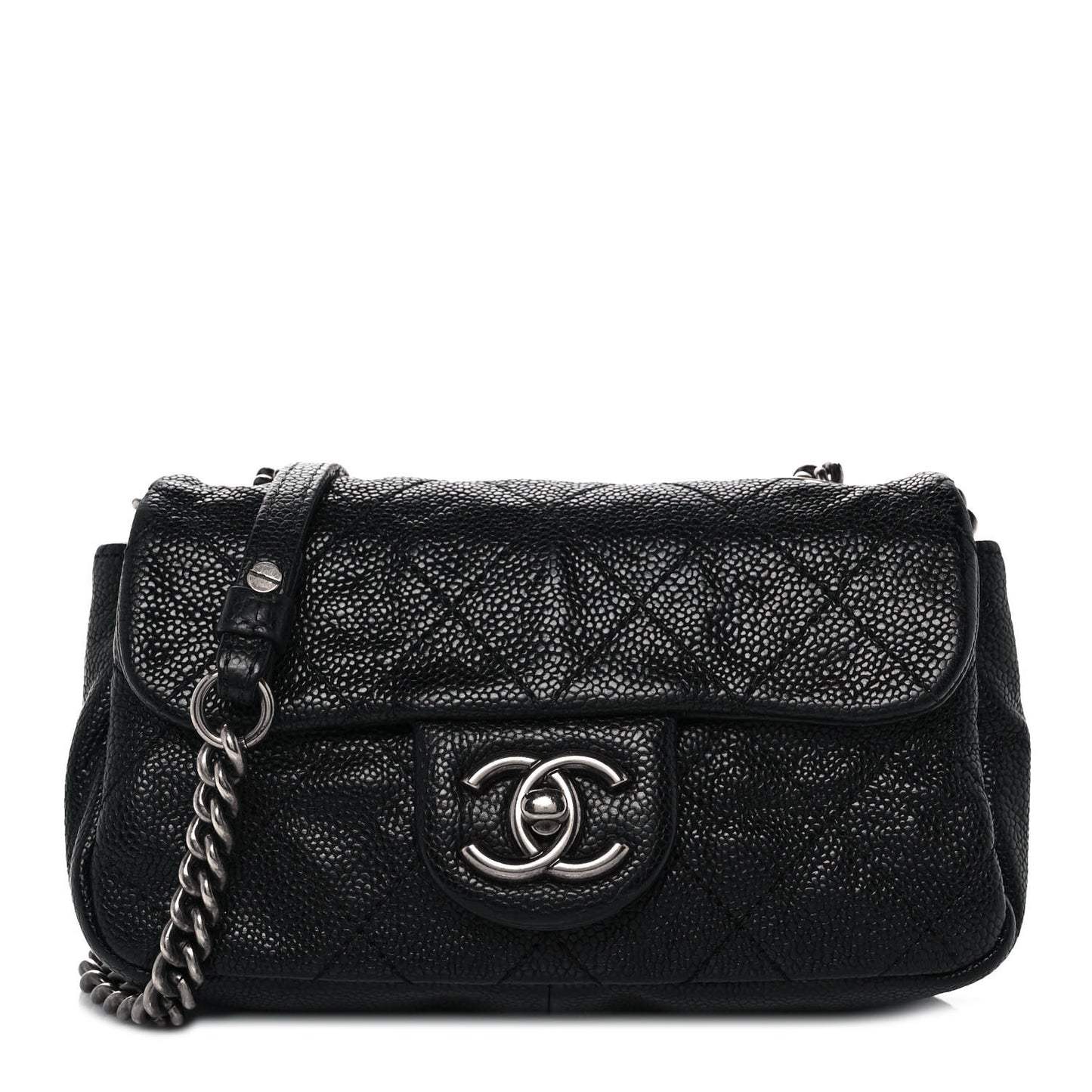 Caviar Quilted Mini Simply CC Flap Black